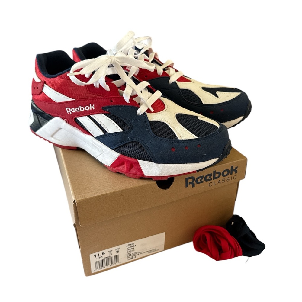 Reebok Classic Unisex Collegiate Navy/Red/White Sneakers 11.5